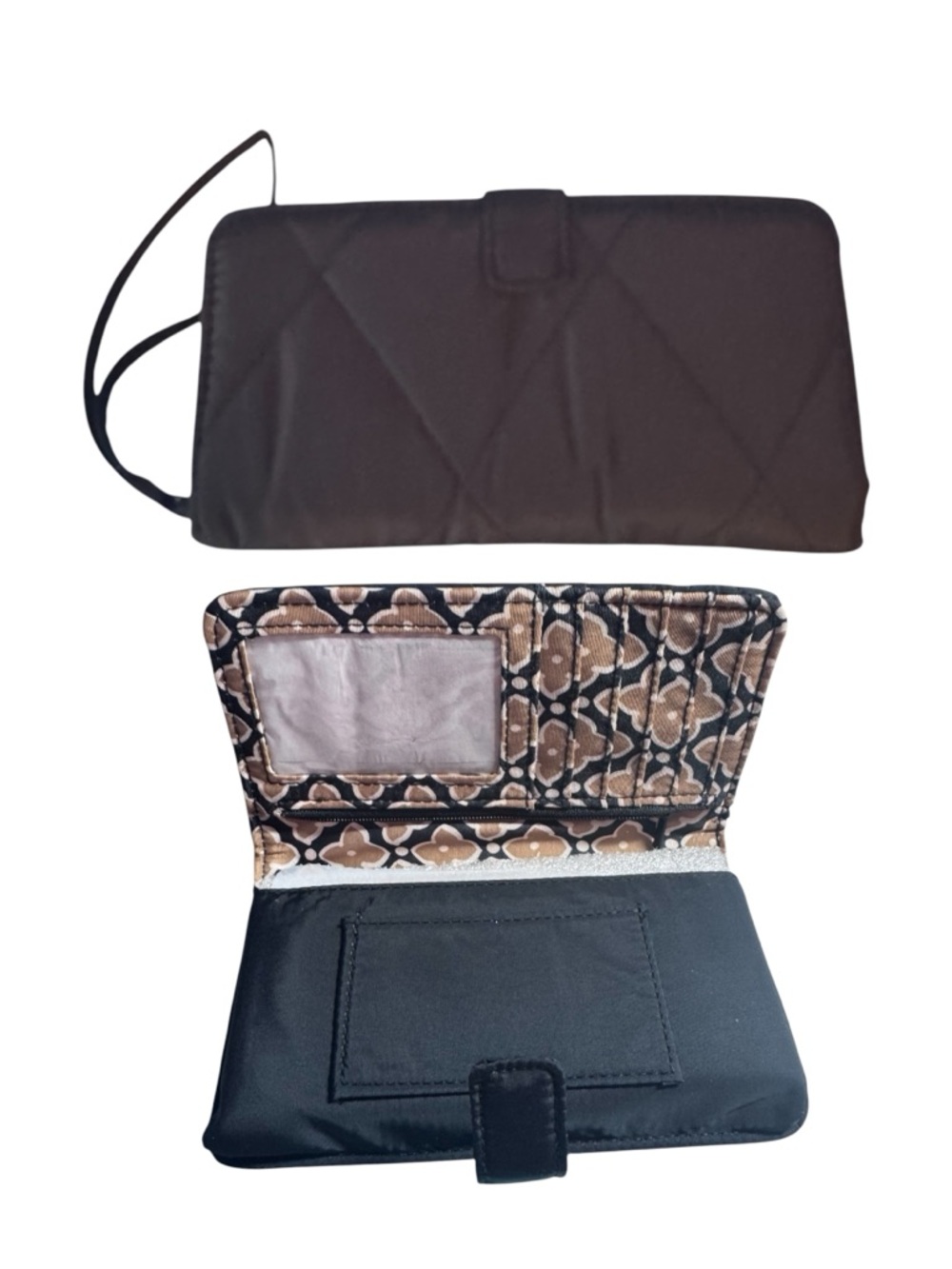 Vera Bradley Quilted Black Ultralight Phone Wristlet, NWT